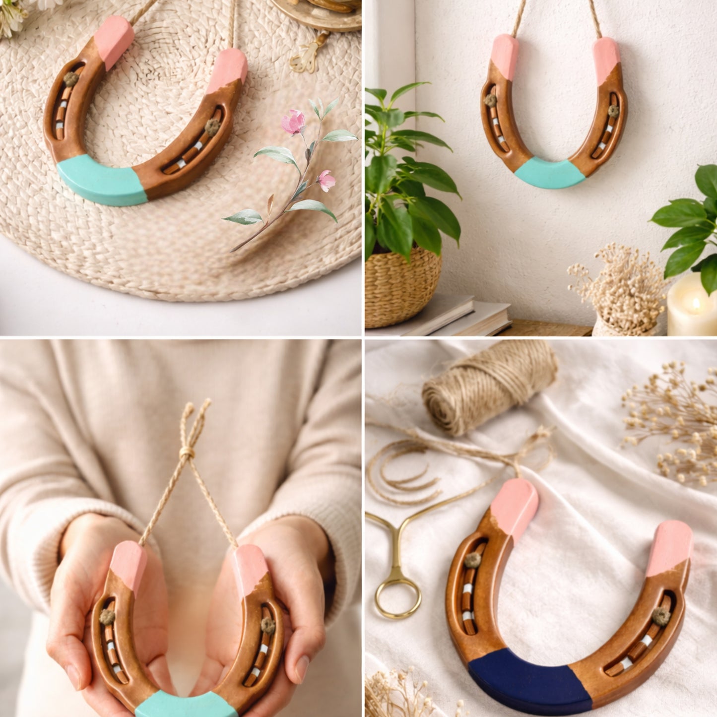 Metal Horseshoe ( Ghode Ki Naal ) to Protect Your Home/Office from Evil Eyes - Red