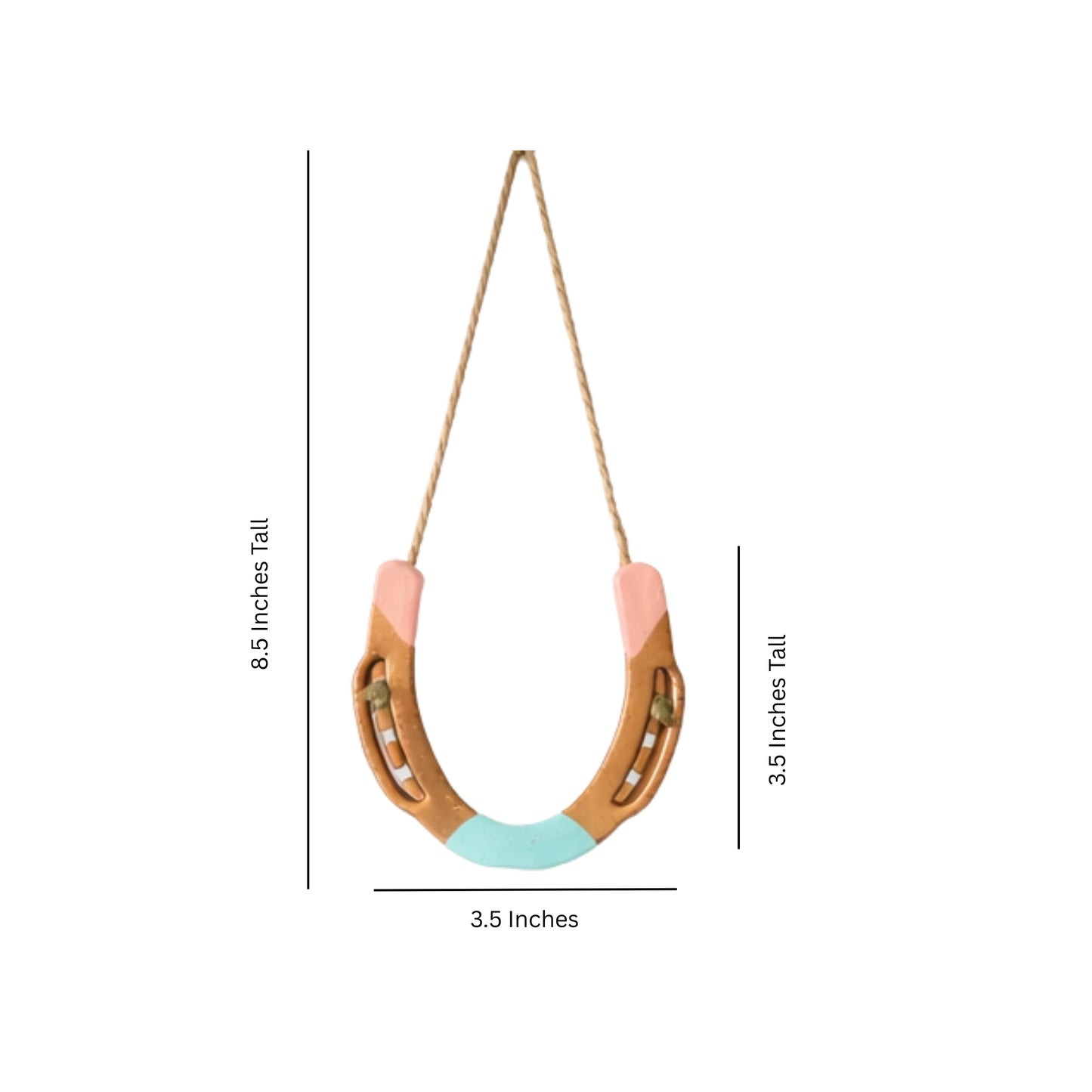 Metal Horseshoe ( Ghode Ki Naal ) to Protect Your Home/Office from Evil Eyes - Aqua