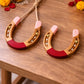 Metal Horseshoe ( Ghode Ki Naal ) to Protect Your Home/Office from Evil Eyes - Red
