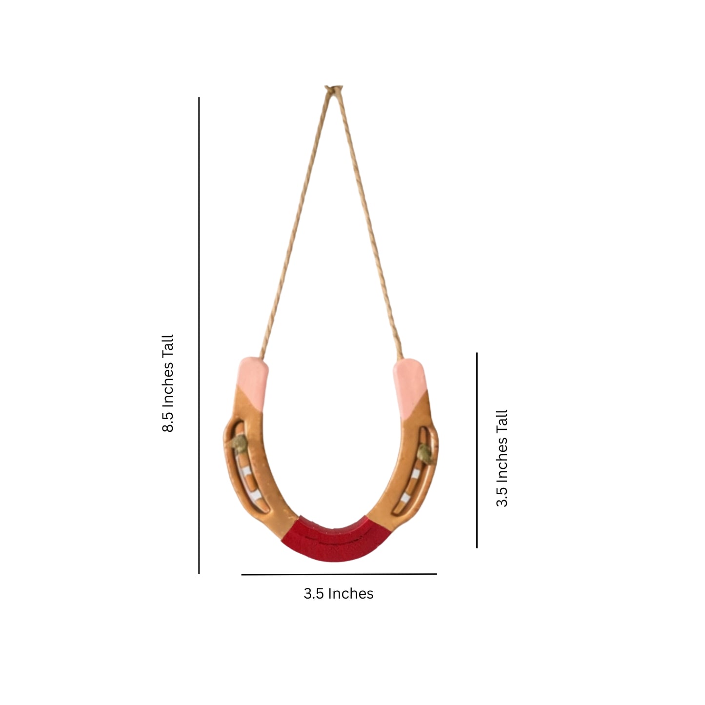 Metal Horseshoe ( Ghode Ki Naal ) to Protect Your Home/Office from Evil Eyes - Red
