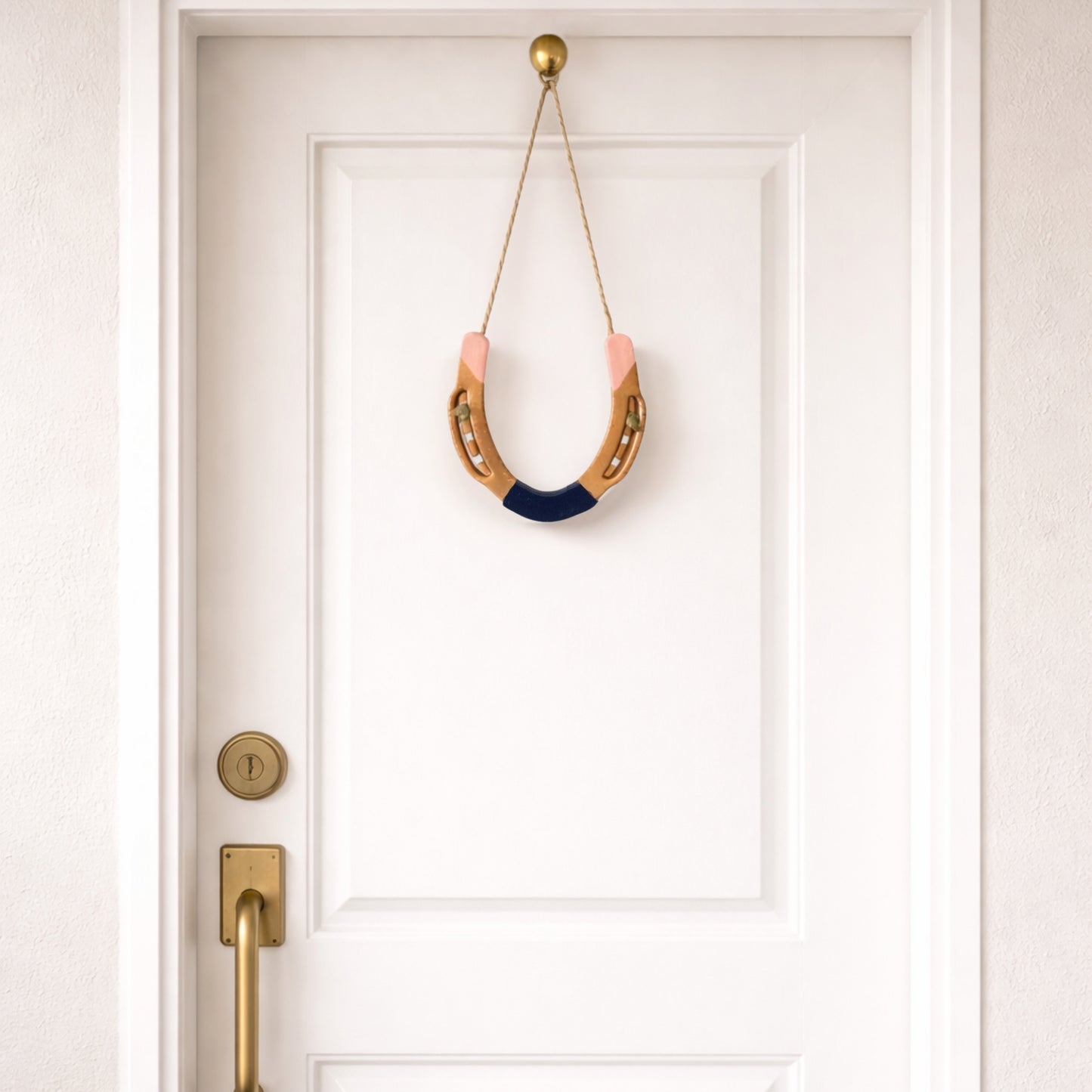 Metal Horseshoe ( Ghode Ki Naal ) to Protect Your Home/Office from Evil Eyes - Blue