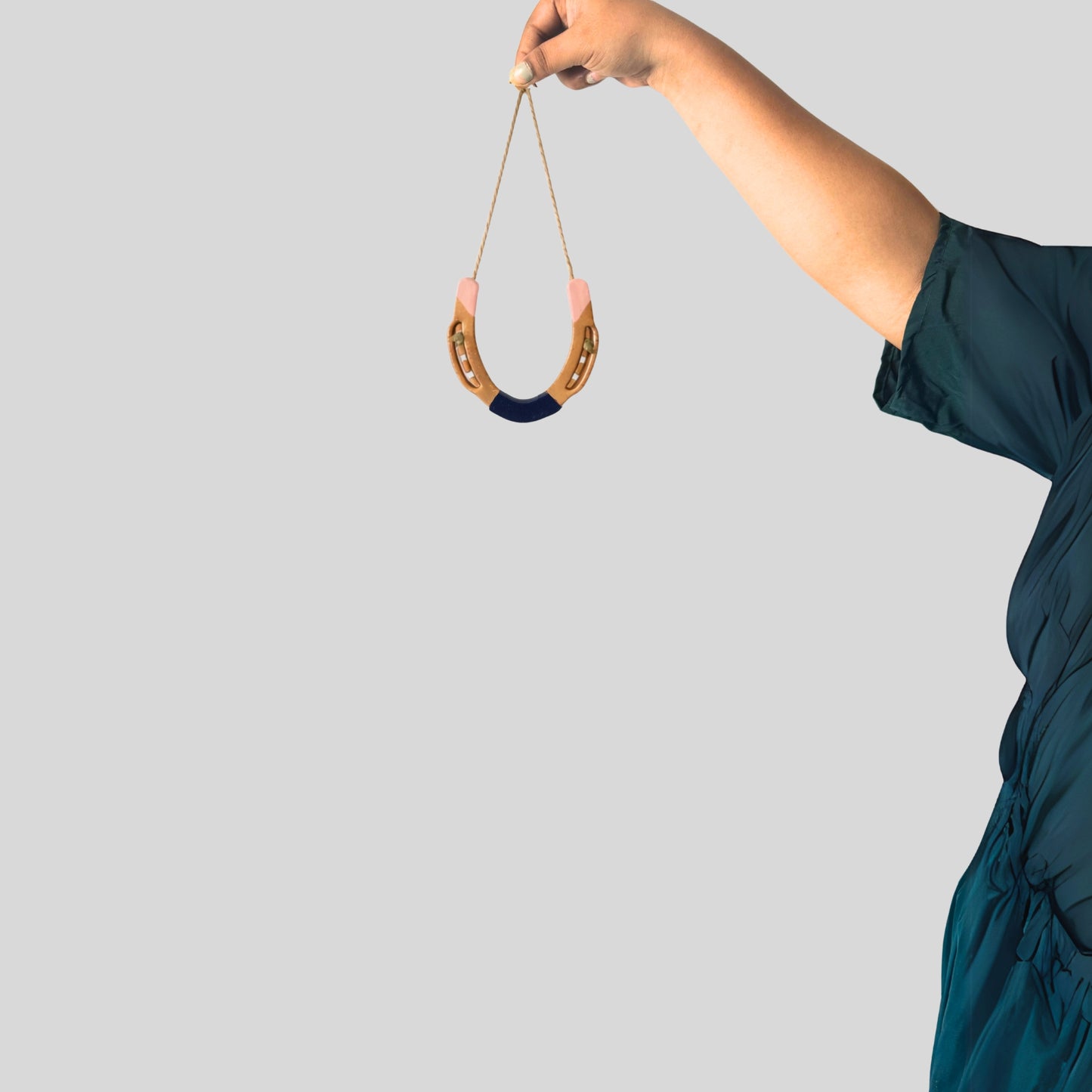 Metal Horseshoe ( Ghode Ki Naal ) to Protect Your Home/Office from Evil Eyes - Blue