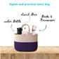 Cotton handwoven Lunch Bag | Handbag - Beige & Purple