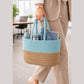 Ocean Breeze Cotton handwoven Lunch Bag | Handbag - Aqua & Beige
