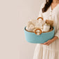 Luna Wooden Ring Rope Basket- Aqua