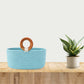 Luna Wooden Ring Rope Basket- Aqua
