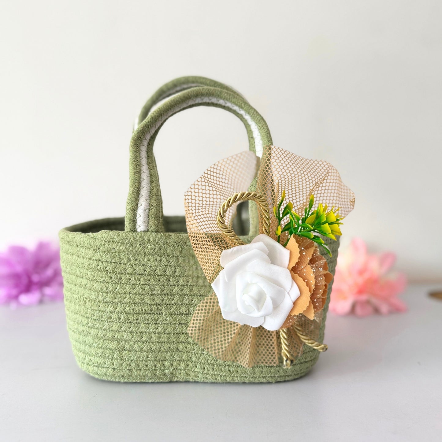 The Pastel Harmony Basket | Bloom Flower Hamper Basket for Gifting
