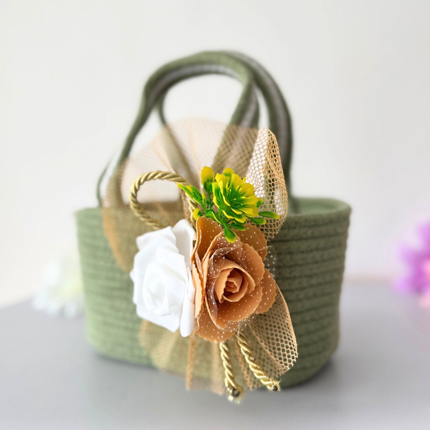 The Pastel Harmony Basket | Bloom Flower Hamper Basket for Gifting