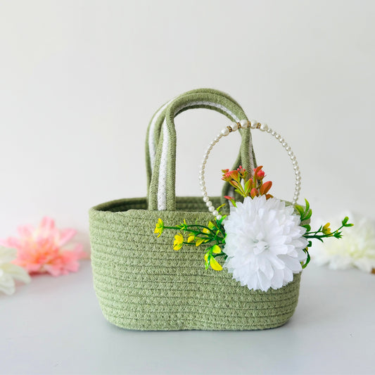 Pastel Harmony Basket | Pearl Room Hamper Basket for Gifting