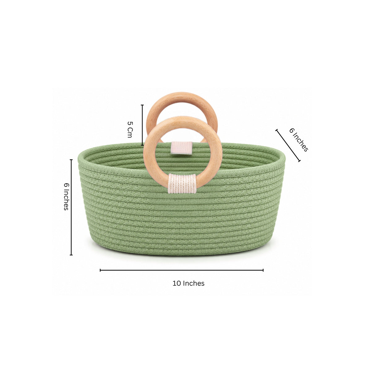 Olive Grace Basket Basket Wooden Ring Rope Basket
