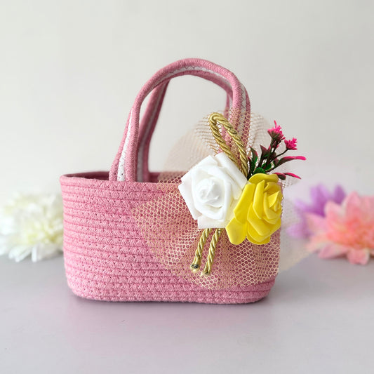 Pink Bloom Flower Return Favor Hamper Basket for Gifting | Bride's Favorite Pick