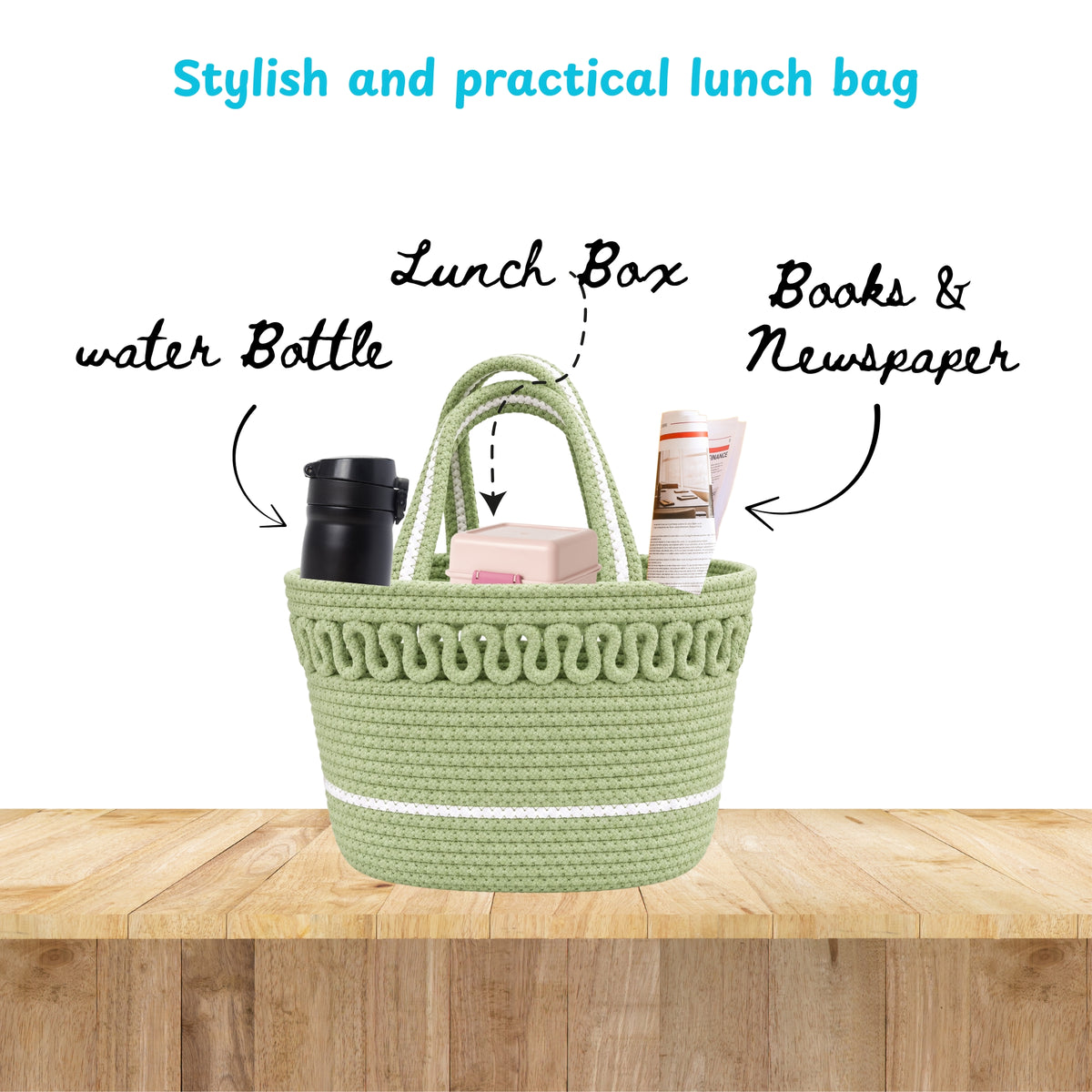 Wave Lunch Bag_Pastel Green