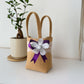 Set of 3  Burlap Flower Basket Wedding Candy Gift Basket for Wedding Ceremony Party Christmas, Diwali  Gifting - Purple