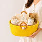 Yellow Wooden Ring Rope Basket