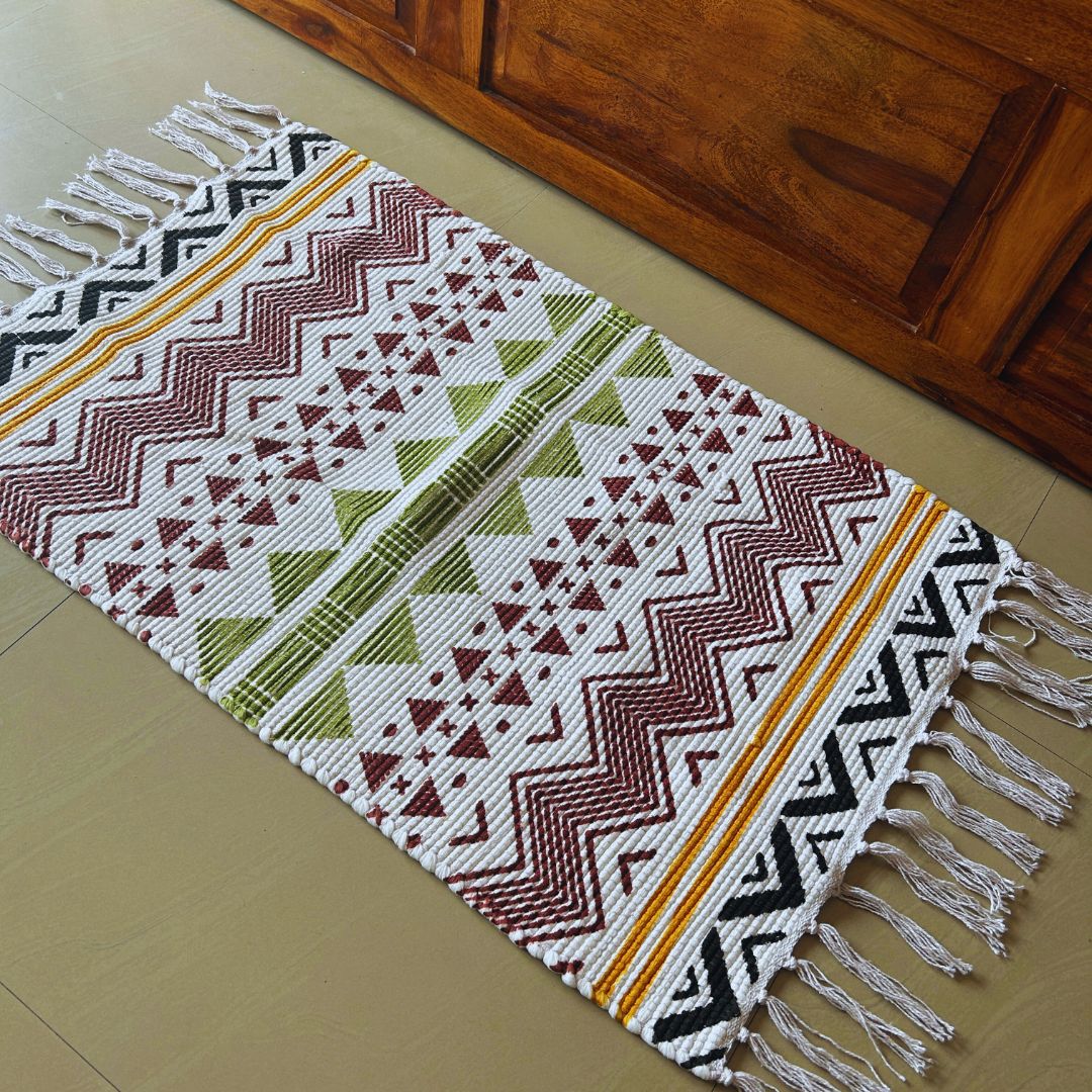 Enchant Weave Cotton Dhurrie | Floormat | 33X21 Inches