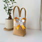 Set of 3  Burlap Flower Basket Wedding Candy Gift Basket for Wedding Ceremony Party Christmas, Diwali  Gifting - Yellow