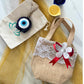 Set of 3  Burlap Flower Basket Wedding Candy Gift Basket for Wedding Ceremony Party Christmas, Diwali  Gifting - Red