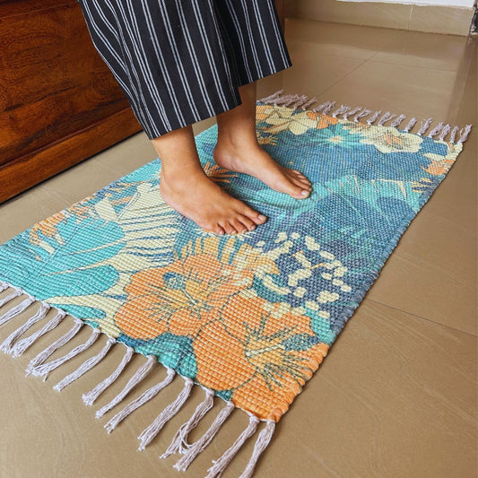 Color Splash Cotton Dhurrie | Floormat | 33X21 Inches