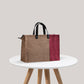 Large Eco Friendly Multipurpose Jute Lunch Bag Beige And Red