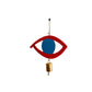 Hand-Painted MDF Evil Eye Wooden Wall/Door Hanging- Orange & Blue