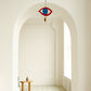 Hand-Painted MDF Evil Eye Wooden Wall/Door Hanging- Orange & Blue