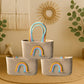 Rainbow Handle Storage Basket - Aqua