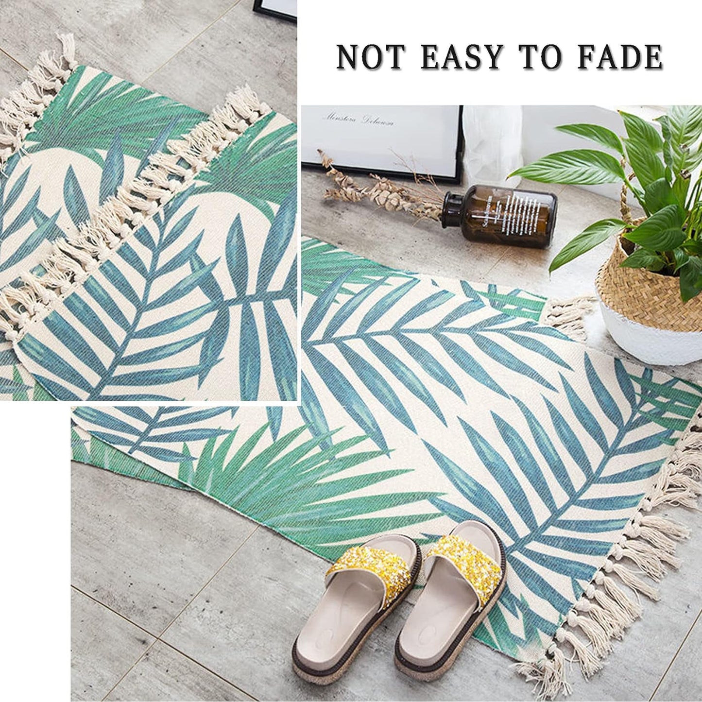 Handwoven Leaf Cotton Dhurrie | Floormat | 33X21 Inches