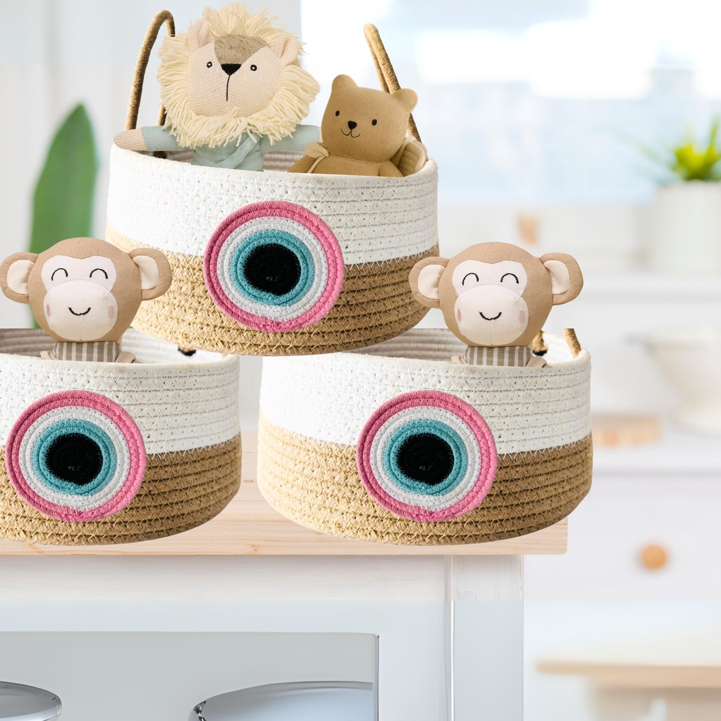 Premium Cotton Evil Eye Hamper Basket – Perfect for Wedding, Baby Shower & Festival Return Gifting