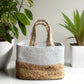 Handwoven Jute Handbag | Lunch Bag- White