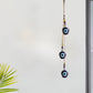 Evil Eye Cow Bell  Hand- Painted Iron Hanging Bell - Blue