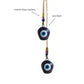 Evil Eye Cow Bell  Hand- Painted Iron Hanging Bell - Blue
