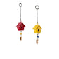 Little Hut Fusion (Set Of -2 ) Hand Painted Hanging Ornaments  For Home Decor, Wind Chimes- Yellow & Red