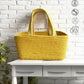 Yellow Room Hamper Basket for Gifting with Jute Bow | Haldi Ceremony Return Favor