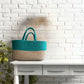 Twin Tone Basket- Bottle Green And Beige