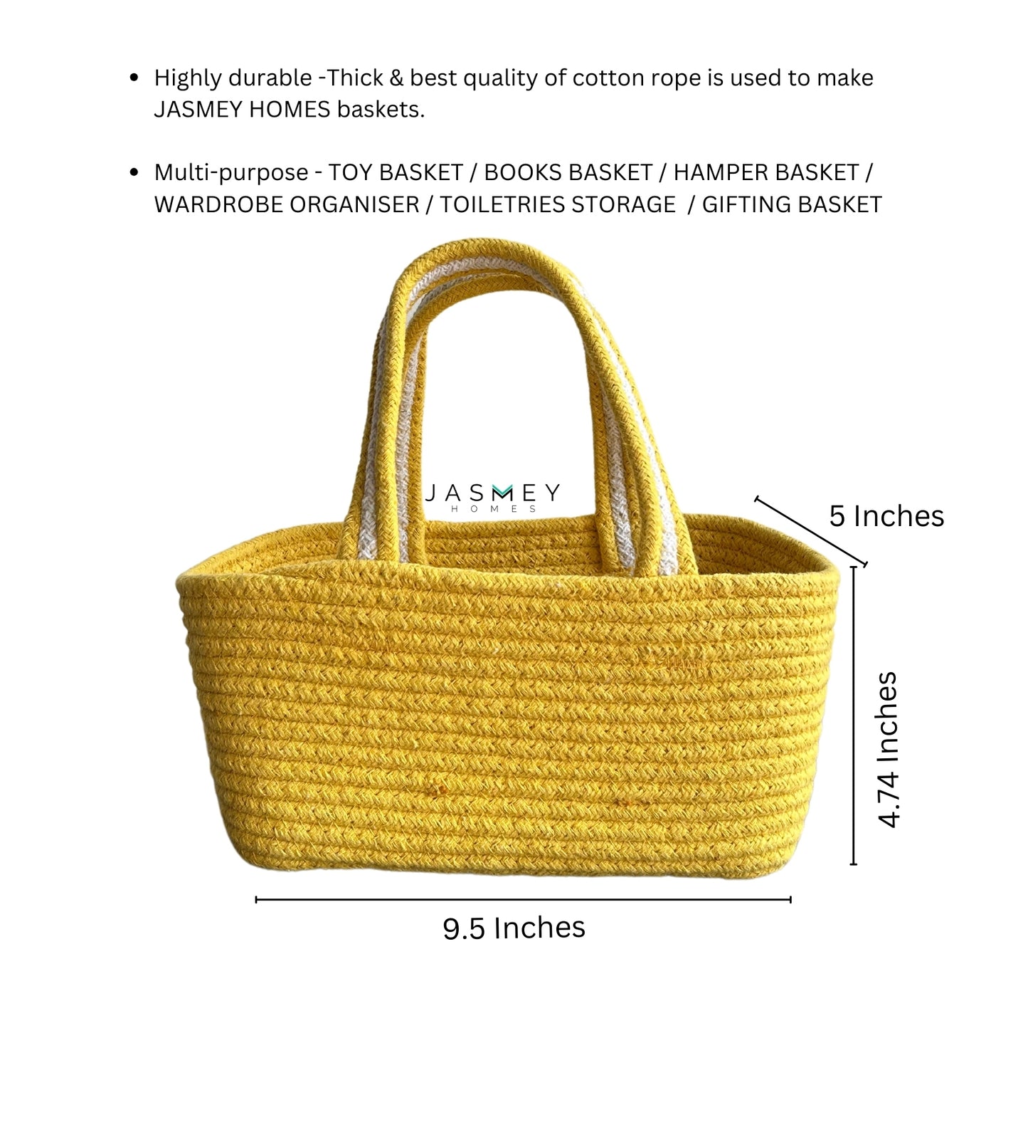 Yellow Room Hamper Basket for Gifting with Jute Bow | Haldi Ceremony Return Favor
