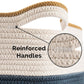 Modern Spacious Cotton Rope Basket - White & Blue