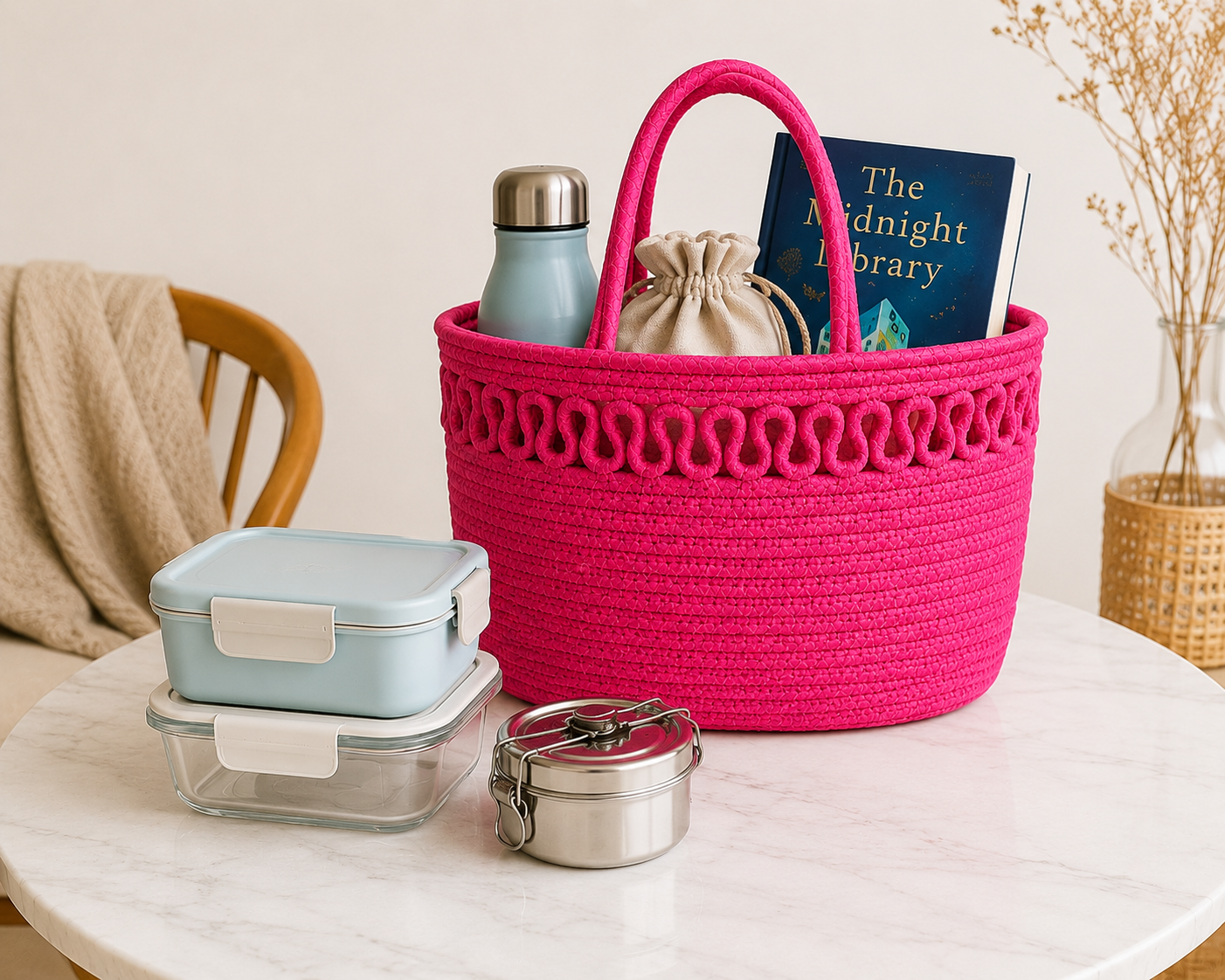Pink Loop Lunch Bag for Office