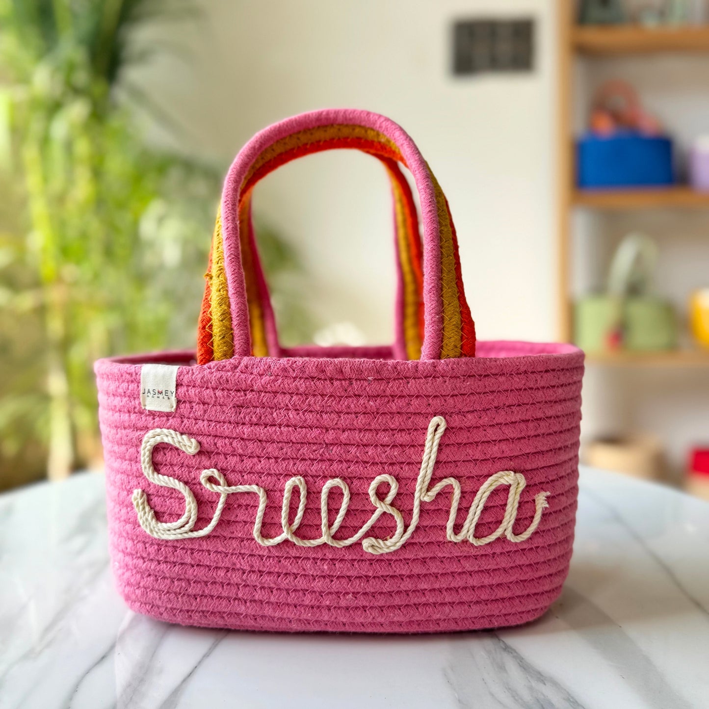 Personalized Cotton Rope Baskets with Name