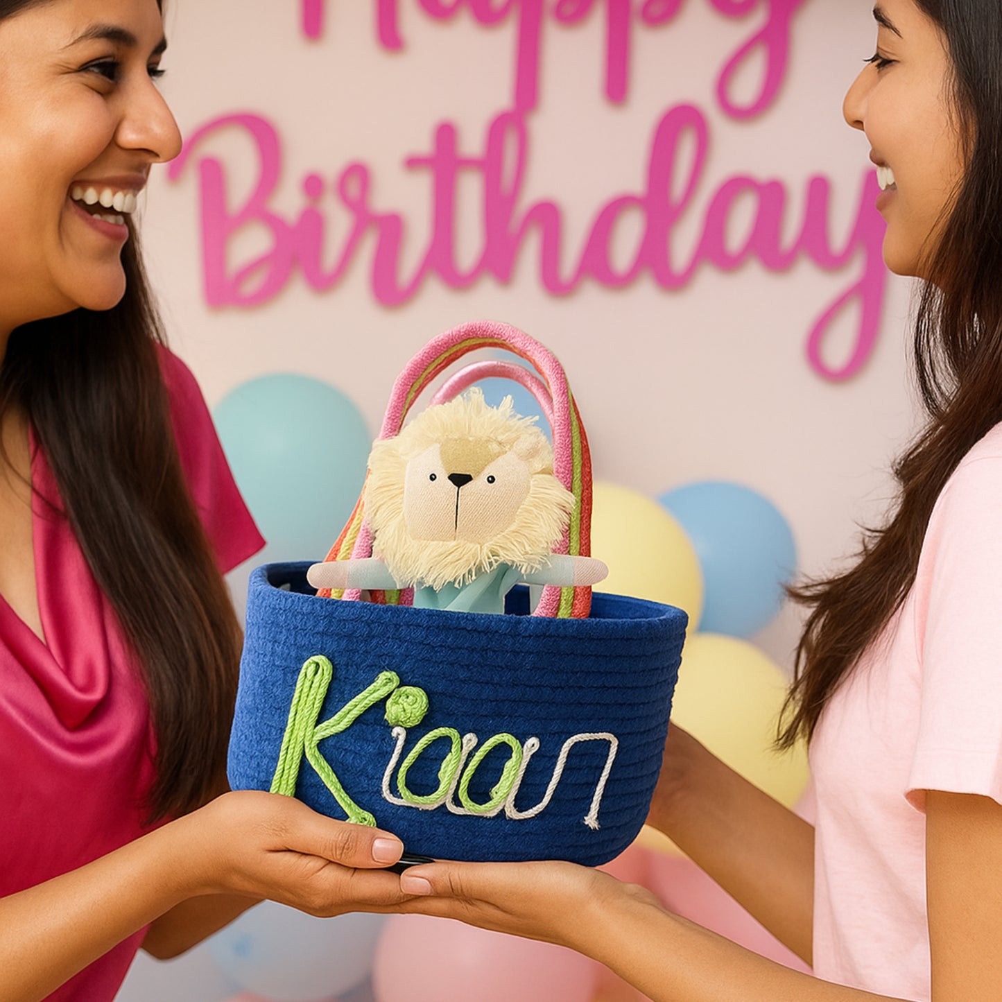 Personalized Cotton Rope Baskets with Name