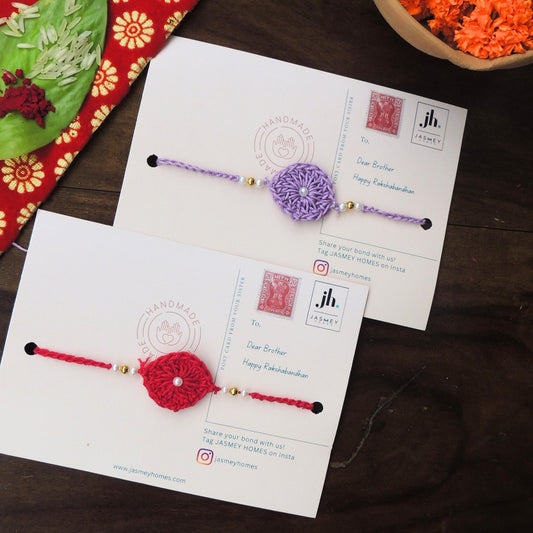 Set of 2 ASHOKA Rakhi for Brother with Post Card - jasmeyhomes