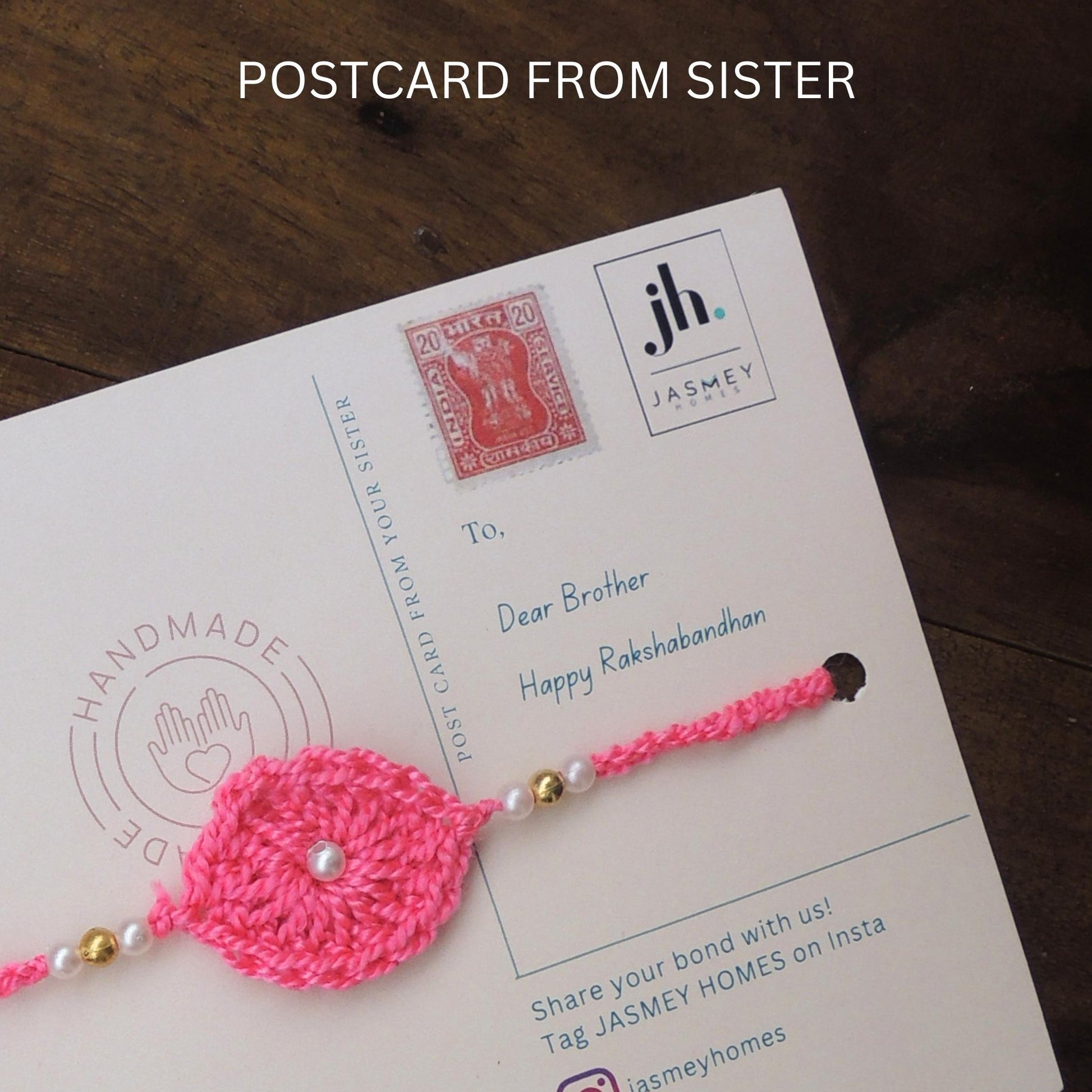 Set of 2 ASHOKA Rakhi for Brother with Postcard - jasmeyhomes