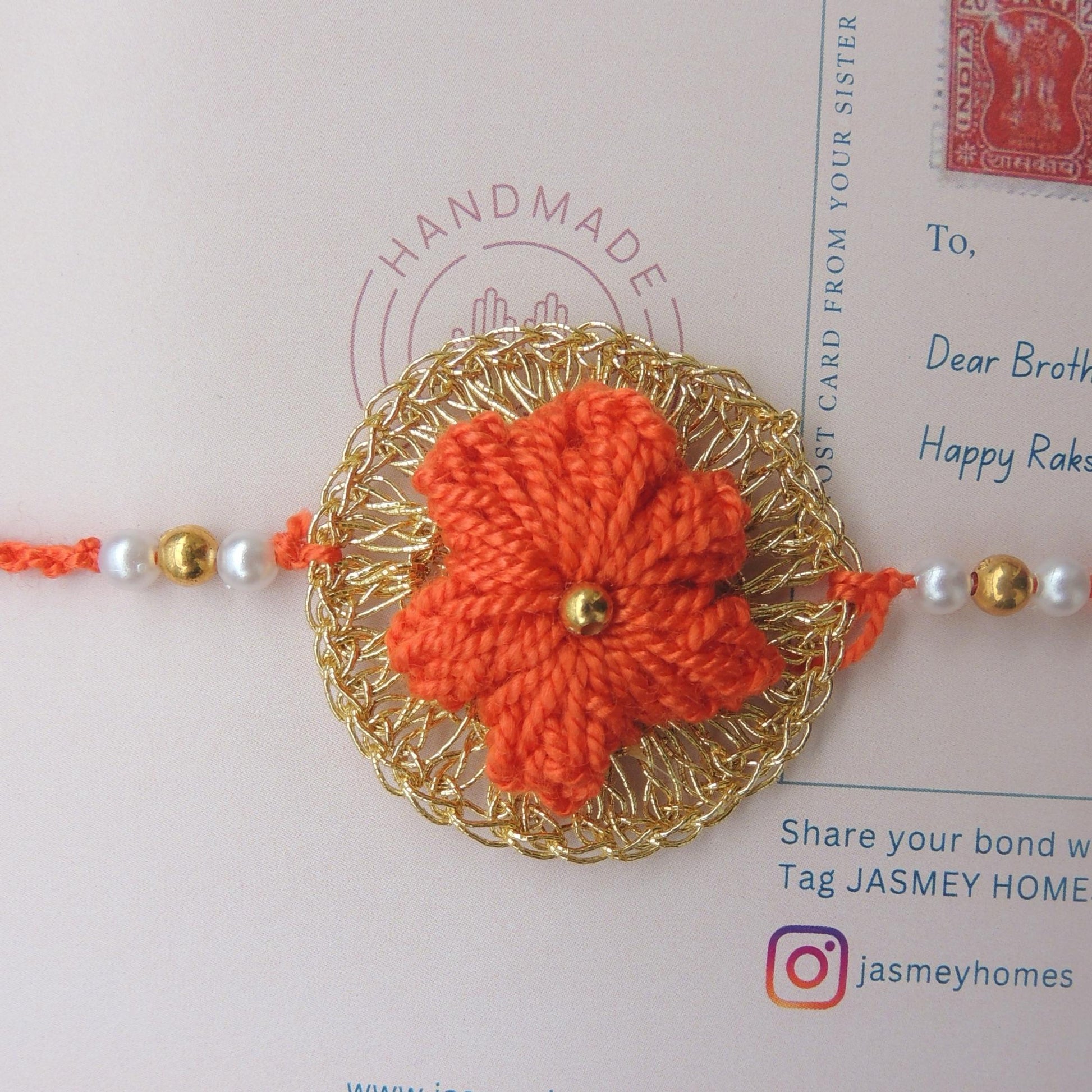 Set of 2 CHAKRA Rakhi for Brother with Post Card - jasmeyhomes