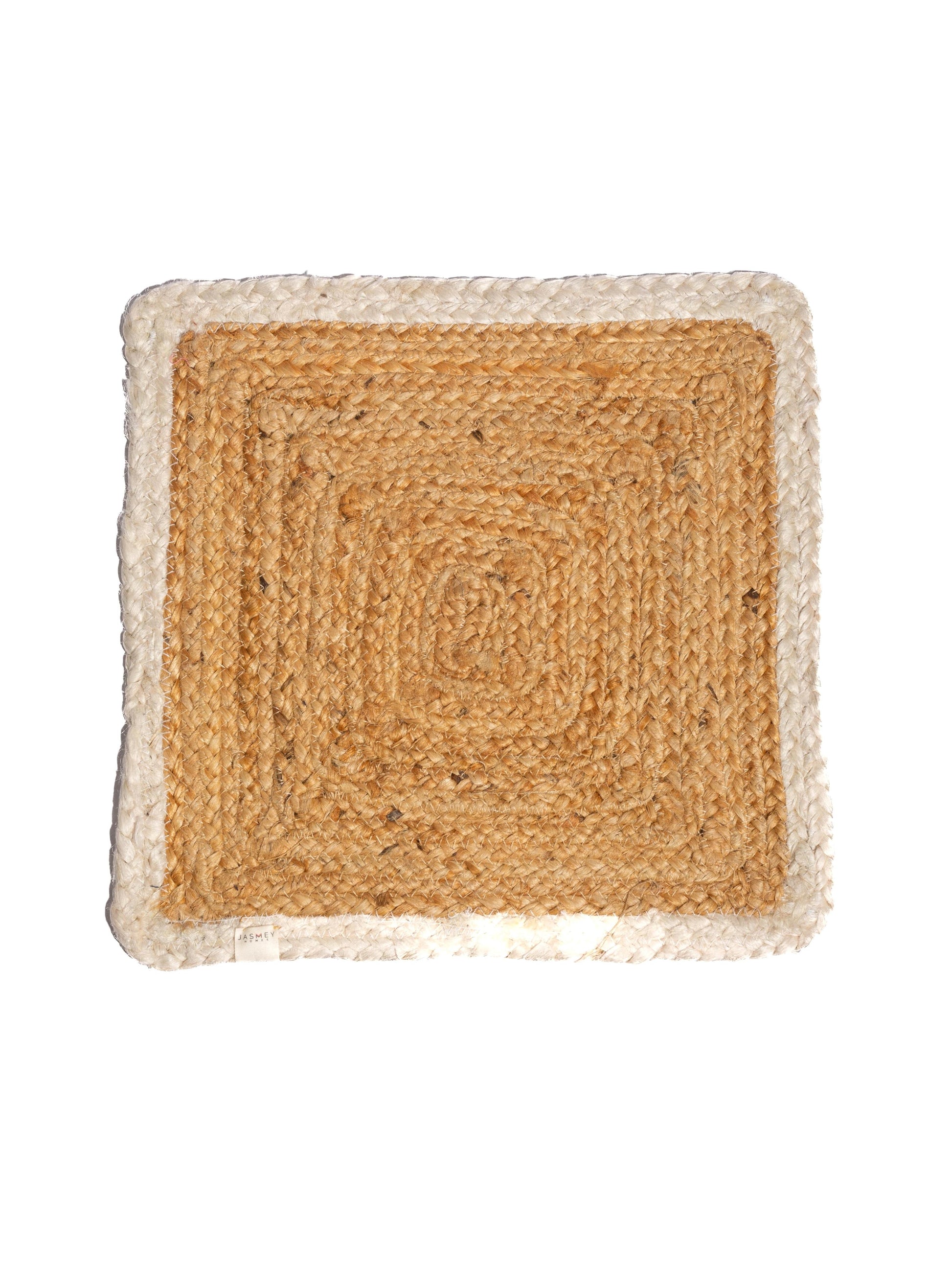 Upper Crust Square Jute Mats - White - jasmeyhomes