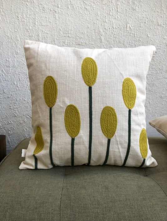 Tulip Embroidered Cushion Cover - jasmeyhomes