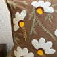 Embroidered Cushion Cover - Daisy Brown - jasmeyhomes