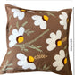 Embroidered Cushion Cover - Daisy Brown - jasmeyhomes