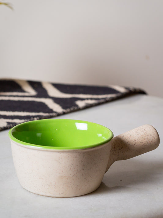 Creme & Green Serving Bowl - jasmeyhomes