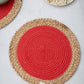 Jute & Cotton Monochrome Placemats - Coral - jasmeyhomes