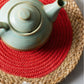 Jute & Cotton Monochrome Placemats - Coral - jasmeyhomes