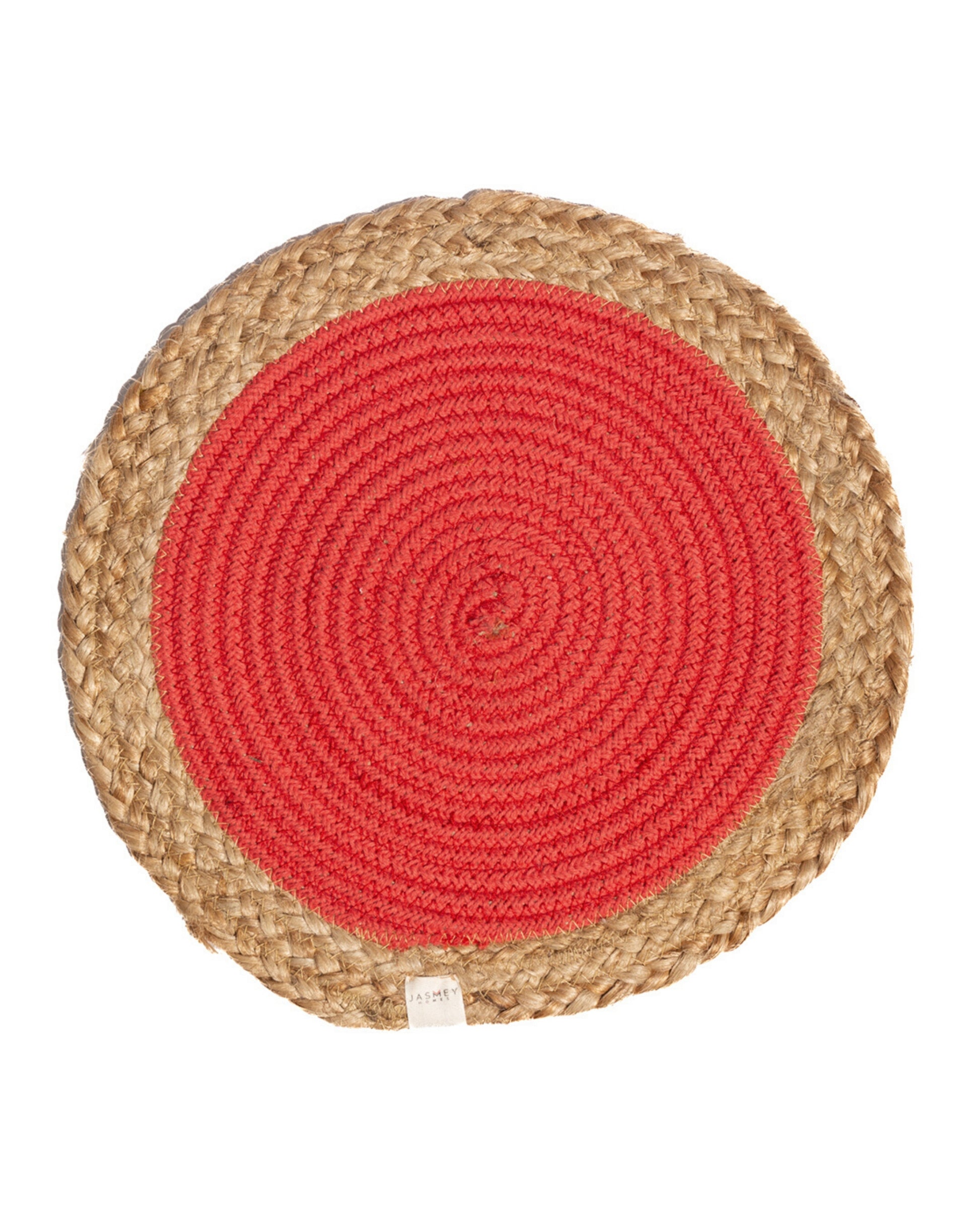 Jute & Cotton Monochrome Placemats - Coral - jasmeyhomes
